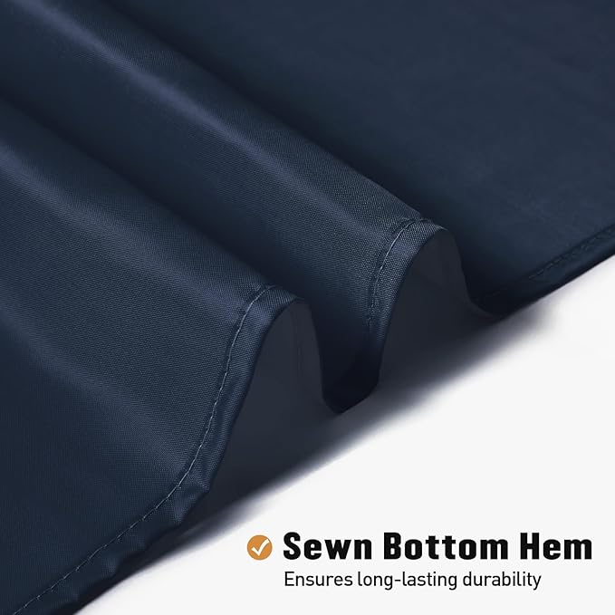 MitoVilla Extra Long Shower Curtain Liner - 72 x 84 Inches, Navy Blue Shower Liner Fabric, Waterproof Bath Curtain Liner Polyester Soft Lightweight, Washable