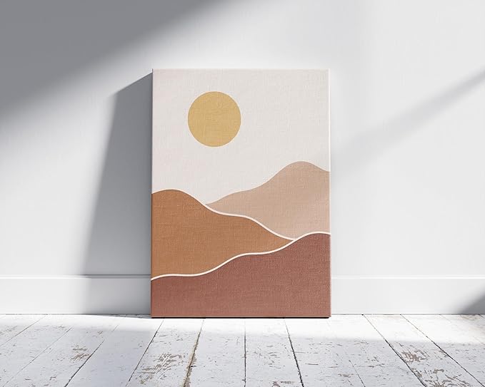 Y2K BOO Organic Abstract Shapes Wrapped Canvas Wall Art Minimalist Botanical Silhouette Earth Tones Terracotta 16x20 Inch Gallery Stretched Modern Home Wall Art Decor