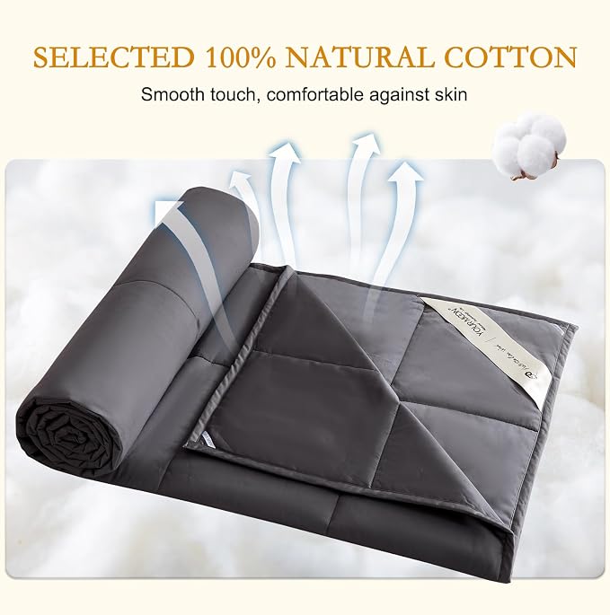 YOUR MOON Summer Lightweight Wool Comforter 120120 Inches- Breathable & Thin Duvet Insert for Hot Sleepers, 100% Australian Wool Filling 100gsm with Pure Cotton Shell-Over Size King (Drak Gray)