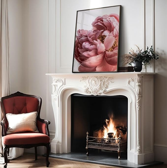 Monem Art Blush Pink Peony Print - Minimalist Floral Photography Poster - Wall Decor for Living Room, Bedroom or Office - 8x10 Unframed Wall Art by Mareike Bohmer