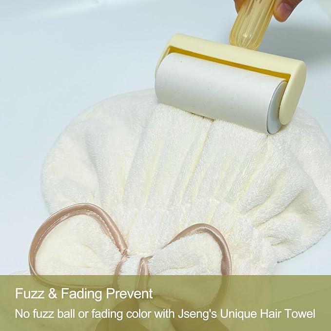 Jseng 3Packs Microfiber Hair Towel for Women - Quick-Drying, Super Absorbent Hair Wrap with Bow Design, Soft Hair Towel Turban for Curly Long Wet Hair