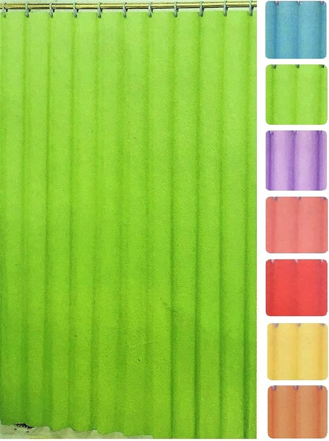 Better Home Deluxe Heavy Weight Shower Curtain Liner Bright Color (Lime Green)