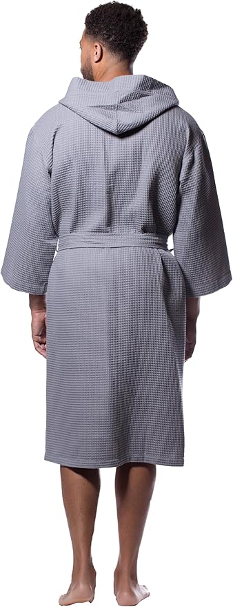 Turquaz Lightweight Waffle Knit Kimono Bathrobe - Soft Cotton Blend Spa Robe, Fast-Drying Full-Length Unisex Robes for Women