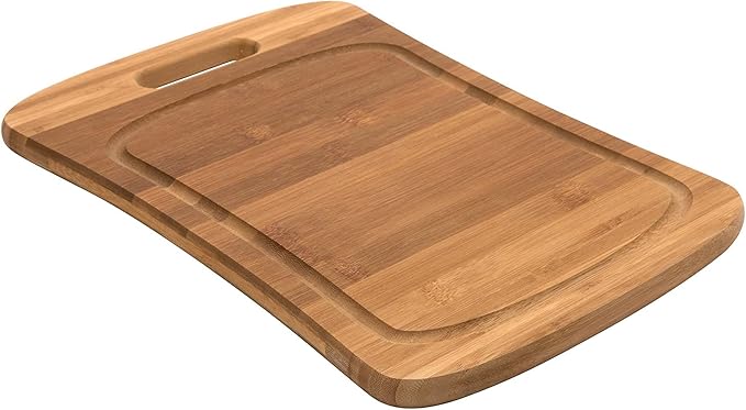 Kitchen Details Large Curved Bamboo Cutting Board, Dual Sided, Ultra Thick Cut Resistant