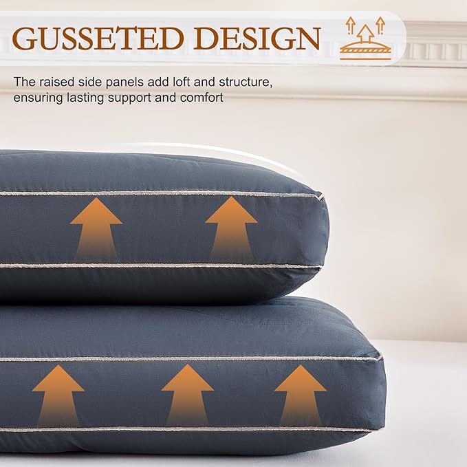 YOUR MOON Natural Soft Wool Pillow King Size, Support Soft Bed Pillows for Sleeping, Premium Australian Wool Filling with 100% Cotton Cover, Down Alternative Pillows (Gray)