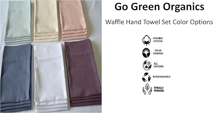 WAFFLE HAND TOWELS PACK OF 4, 20X29 INCHES, 100% NATURAL ORGANIC COTTON GOTS CERTIFIED (BURGUNDY) SUPER ABSORBANT & QUICK DRY, NO SOFTENERS, ENVIRONMENT FRIENDLY