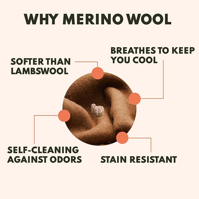 Woolly Mammoth Woolen Company Merino Wool Blanket, 66" x 90" Sandstone | Temperature Regulating - Fire-Resistant - Warm Camping Blanket for Car Emergency Kits, Picnics, Summer Festivals and Stadiums