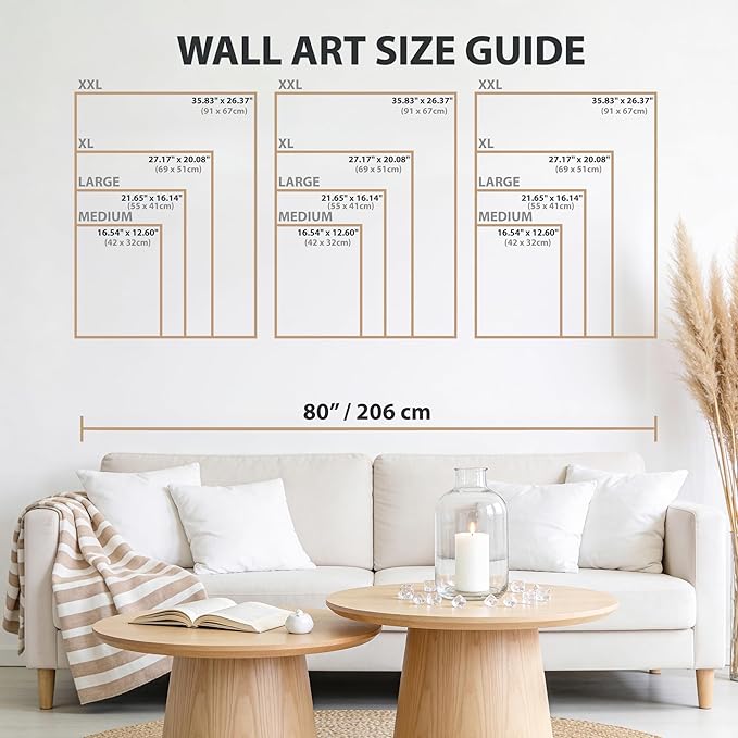 qmmp Modern Wooden Wall Sculptures - Set of 3 - Home Decor Accent - Large Wall Art for Living Room, Bedroom, Office - Easy Installation (Walnut, Large - Orbit)