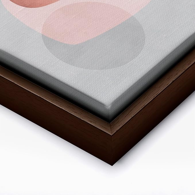 Monem Art Pastel Abstract Organic Shapes Print - Scandinavian Minimalist Art Poster - Wall Decor for Living Room, Bedroom or Office - 18x24 Brown Framed CANVAS Wall Art by Mareike Bohmer