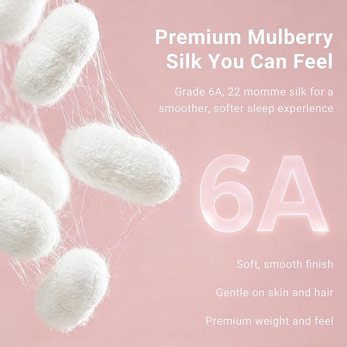 Mulberry Silk Sleep Mask for Women, 100% Blackout Eye Mask for Sleeping, Full Wrap Eye Cover with Adjustable Fit, Soft on Skin and Hair, 22 Momme Pink