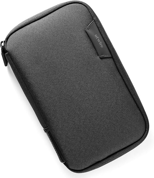 UT Wire Folio 1L Tech Gear Pouch for Personal or Individual Family, Travel, Work Cable Organizer, Electronic Tech Accessories with Label Identification, Small in Black