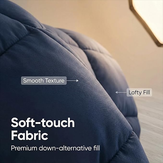 King Size Comforter - Luxury Goose Down Alternative Comforter Duvet Insert - Ultra Soft Hypoallergenic Bedding - with Corner Tabs - Hotel Dorm