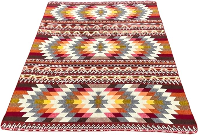 Alpaca Wool Blanket Queen 94x78 in | Ultra Soft, Non-Itchy & Breathable | Premium Alpaca Blanket | Warm, Hypoallergenic Natural Fiber | Handmade Luxury Throw for Bed or Sofa (Brown and Orange)