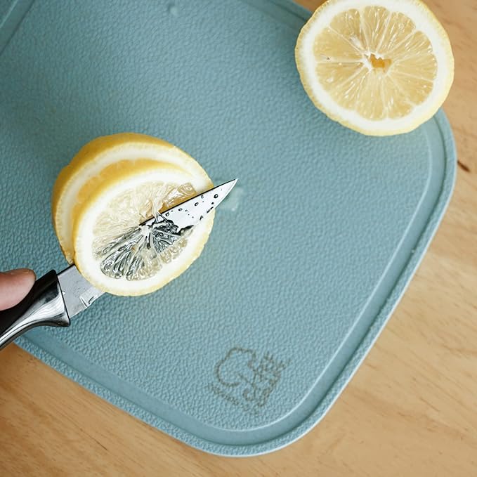 Chef Craft Select Wheat Straw Cutting Board and Knife Set, 10 inch x 7.5 inch, Blue