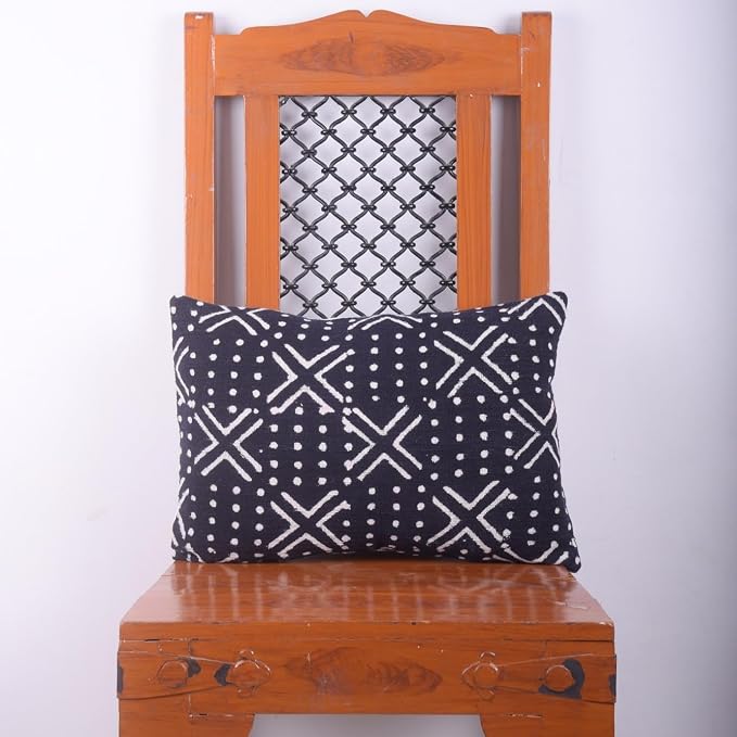Trade Star Handmade Lumbar Pillow Case Boho Cushion Cover 100% Cotton Pillow Cover for Bedroom Throw Pillow Cases Farmhouse Decorative Tribal Beautiful Indain Cushion Cover (12x18 Inches)