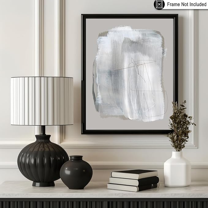 Monem Art Abstract Minimal Brushstroke Print - Scandinavian Neutral Line Art Poster - Wall Decor for Living Room, Bedroom or Office - 12x16 Unframed Wall Art by Mareike Bohmer