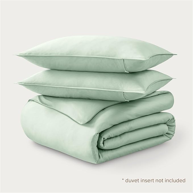 Bare Home 100% Organic Cotton Sateen Duvet Cover Set - Full - 400 Thread Count - Smooth Sateen Weave - Warm & Luxurious - Duvet Cover (Full, Willow)