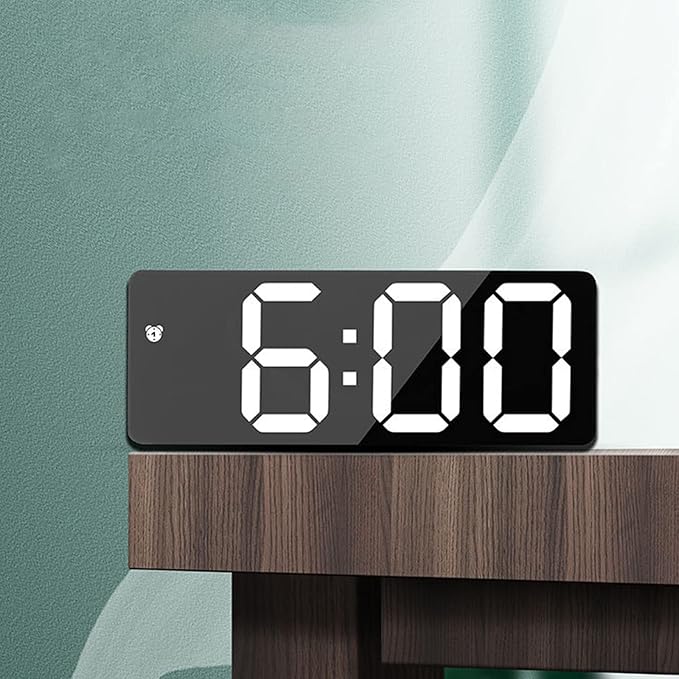 Smart Digital Alarm Clocks for Bedrooms, Big Display Plug in Simple Basic Digital Clock, LED Screen, Snooze, Dimmable, Temperature, Date, Small Electronic Desk Clock for Kitchen Office