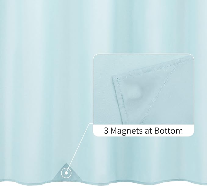 ALYVIA SPRING Long Fabric Shower Curtain Liner Waterproof - 72" x 74", Soft & Lightweight Longer Shower Curtain with 3 Magnets, Machine Washable - 72x74, Blue