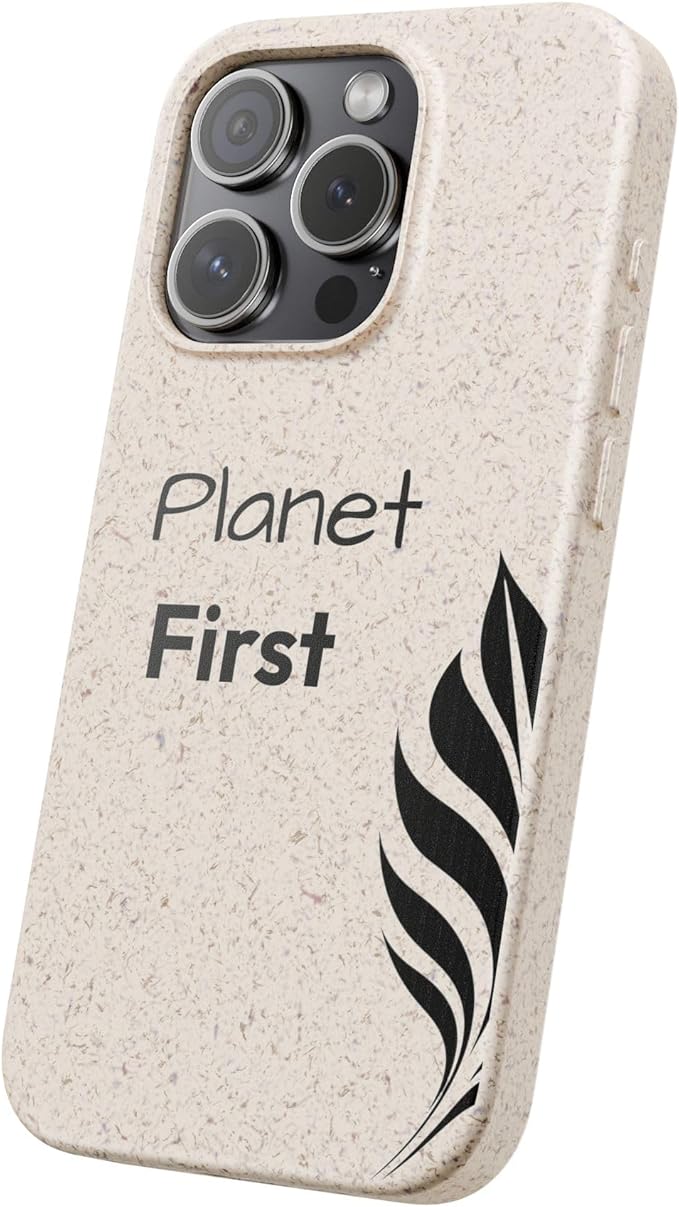 Eco-Friendly Biodegradable Phone Case - Planet First, Compatible with iPhone 16, 15, 14, & Samsung 22, 21, 20, All Versions