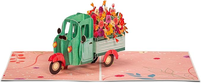 Frndly by Paper Love Vintage Flower truck Pop Up Card