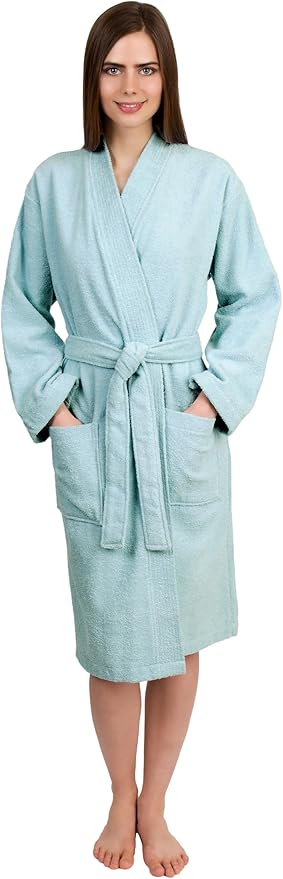 TowelSelections Womens Robe Cotton Kimono Bathrobe for Women Knee Length Terry Cloth Towel Robes for Women XS to 4X