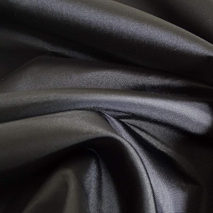 Fabric Black Shower Curtain Liner, Washable Light Weight Cloth Shower Curtains Bathroom with Bottom Weight, Water Repellent, 72x72 inch