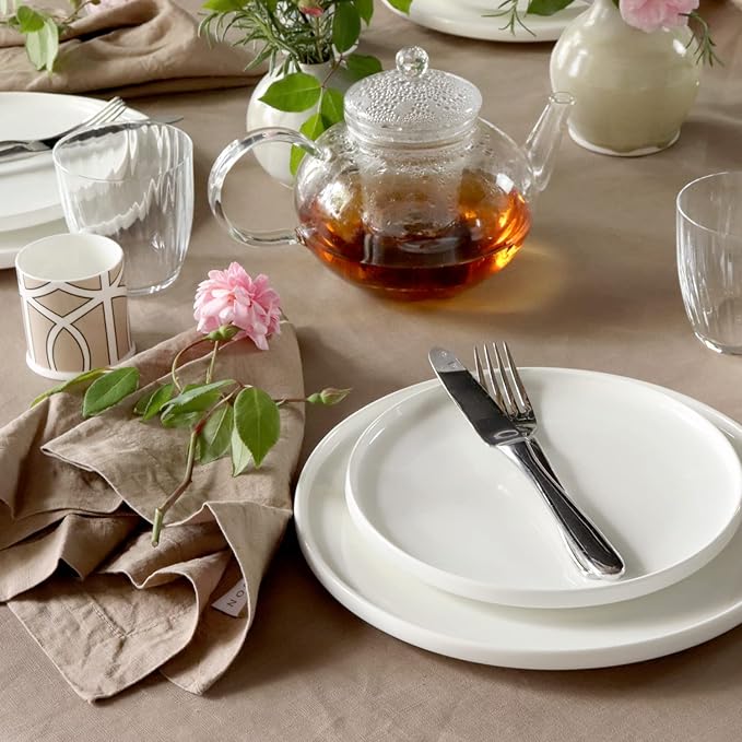 Huddleson Coffee Brown Linen Napkin 20x20 (Set of Four) Luxury Italian Linen Napkin Sewn in US