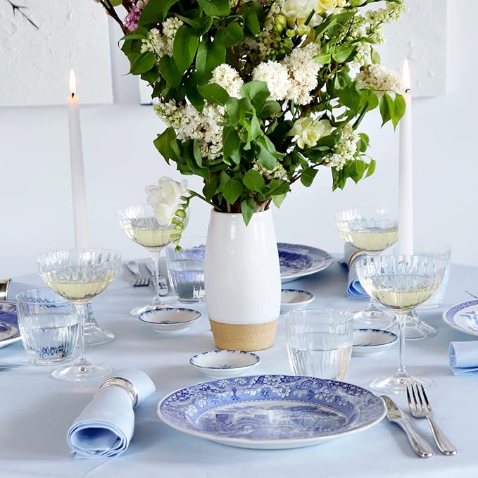 Huddleson Sky Blue Linen Napkin 20x20 (Set of Four) Luxury Italian Linen Napkin Sewn in US