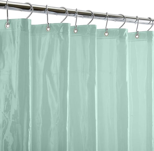 Bath Bliss PVC Heavy Weight Shower Curtain Liner | 4G | 70"x72" | Rust Resistant Copper Grommets | Magnetic Hem | Mint Green