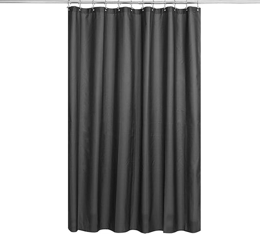 N&Y HOME Fabric Shower Curtain or Liner with Magnets Dark Charcoal Grey - Hotel Quality, Machine Washable, Water Repellent - Graphite Gray, 72x72