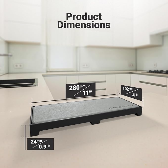 Minismus Diatomite Stone Drying Tray for Kitchen & Bathroom Sink - Quick Dry Water Absorbing Soap Tray, Instant Dry Stone Sink Caddy, Absorbent Diatomaceous Earth Counter Mat