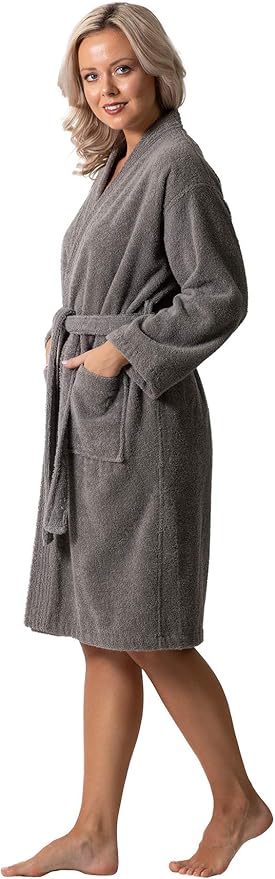 Luxurious Turkish Terry Kimono Collar Super-Soft Terry Absorbent Bathrobes for Women