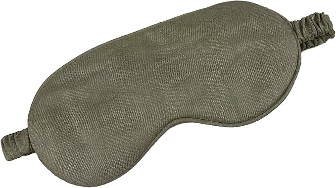 Eye mask Pure Linen Sleep Mask with Elastic Band, No Pressure On Eyes,Side Sleeper Eye Cover Organic Cotton Core Blindfold,Napping & Yoga Travel Essentials (Sage Green)