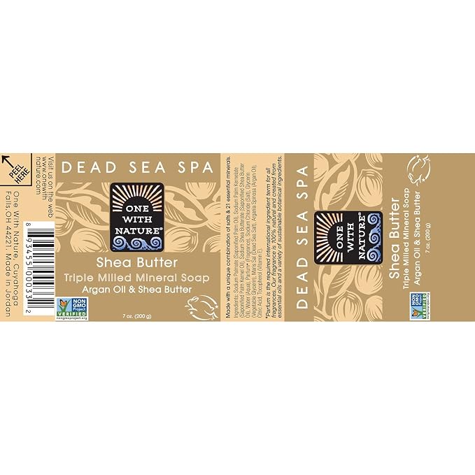 One With Nature Shea Butter Dead Sea Mineral Soap, 7 Ounce Bars (Pack of 6)
