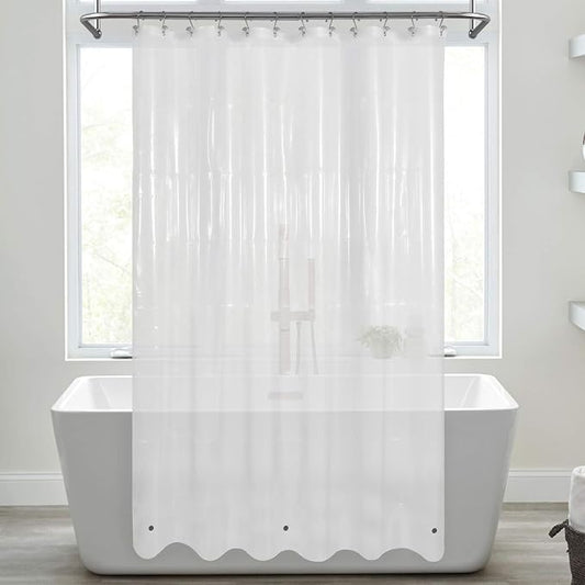 Mrs Awesome Shower Curtain Liner with Magnets, 72x72 Frosted PEVA Plastic Shower Curtain for Bathroom, Lightweight & Waterproof, 72 x 72, Frost