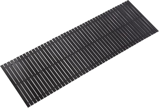 Bath Mat Bathroom Runner Long Large Rugs Floor Wood Shower Bathtub Waterproof Non Slip Accessories 16x48 Inch Easy to Clean, Black, 1 pc
