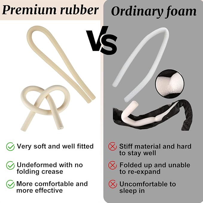 Heatless Curls Overnight,Hair Curlers to Sleep In,No Heat Satin Curling Rod Set,Eternal Muse Rollers,Sleeping Blowout Headband,Foam Curly Tie Ribbon Styling Tool for Long Hair