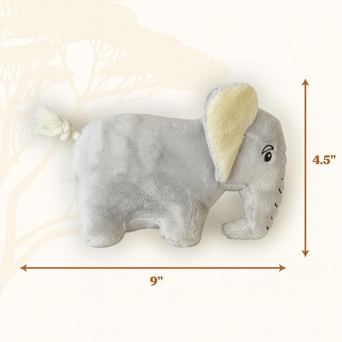 Dog Toys | Plush Elephant Stuffed Animal for Dogs | Eco Friendly Medium Dog Toy