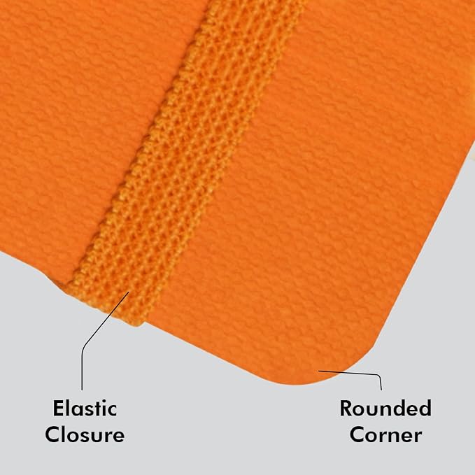 myPAPERCLIP Executive Series A5 Checks/Square Grid Notebook | 192 Pages, 80 GSM, Soft Cover, A5 (5.83 x 8.27 in) | Flat Lay | Bookmark, Elastic Closure & Back Pocket | Orange
