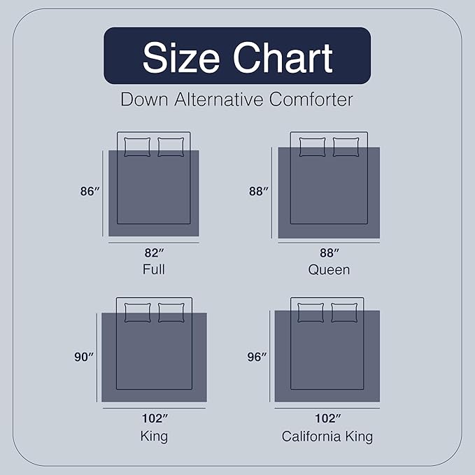 Casual Living Duvet Insert Queen Comforter Cooling Blanket Lightweight Hypoallergenic Reversible White Comforter with Box Stitching Fluffy Bedding Down Alternative Machine Washable, Queen, White