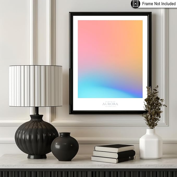 Monem Art Aurora Gradient Abstract Print - Minimalist Geometric Color Field Poster - Wall Decor for Living Room, Bedroom or Office - 24x32 Unframed Wall Art by Rs Lab Studio