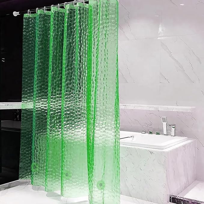 EVA Green Shower Curtain Liner, 3D Water Cube 5G Shower Liners with 12 Rustproof Metal Grommets and Weighted Magnets, Waterproof Duty for Bathroom 72 x 72