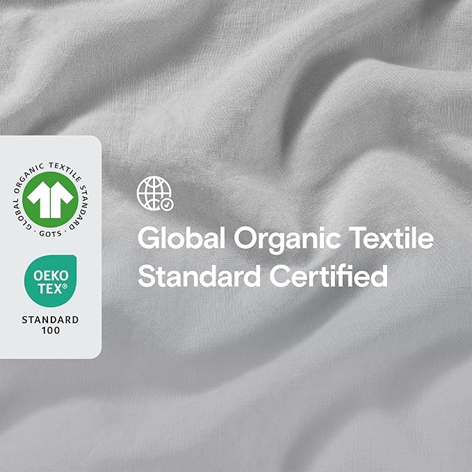 SIJO Premium Stone Washed Organic French Linen Duvet Cover, GOTS Certified Organic, Small Batch Sourced from Normandy, Best Cooling Linen Sheet Award by Sleep Foundation (Dove, Full/Queen)