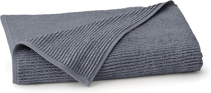 BOLL & BRANCH Turkish Ribbed Bath Sheet - Mineral - 100% Organic Turkish Cotton - Oversized Soft Absorbent Quick Dry Luxury Spa Bath Sheet with Textured Rib Weave - Premium Comfort