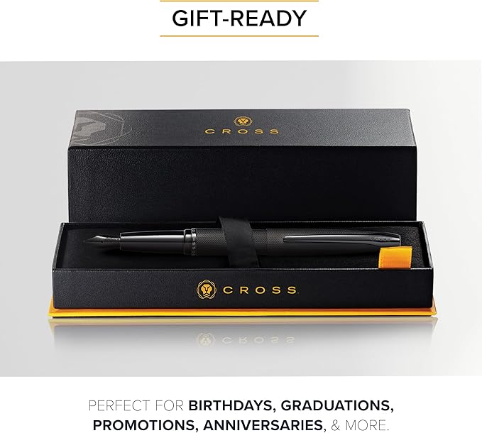 Cross 886-41MJ ATX Fountain Pen, Brushed Black, Medium