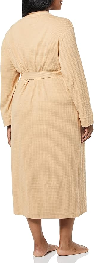 Amazon Essentials Women's Lightweight Waffle Full-Length Bath Robe with Pockets (Available in Plus Size)
