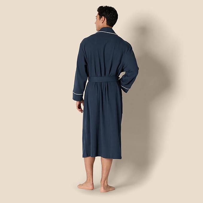 Amazon Essentials Men's Lightweight Cotton Waffle Bathrobe (Available in Big & Tall)