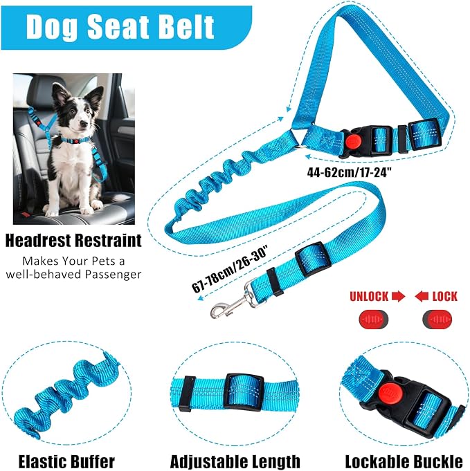 No Pull Dog Harness Adjustable Collar & Leash Set - Dog Halter Harnesses Collapsible Bowls & Poop Bag Dispenser Muzzle ID Tags Toys Fits Small Medium Large Dogs (Blue-S)