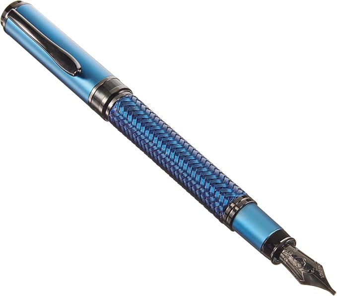 Monteverde Innova Formula M Fountain Pen, Blue - Stub Nib, Durable PVD Coating, Refillable, JoWo Stainless Steel Nib, Premium Gift Box